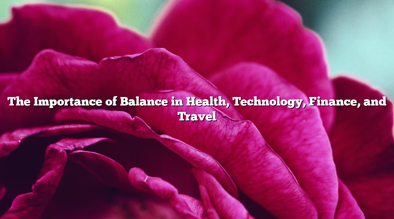 The Importance of Balance in Health, Technology, Finance, and Travel