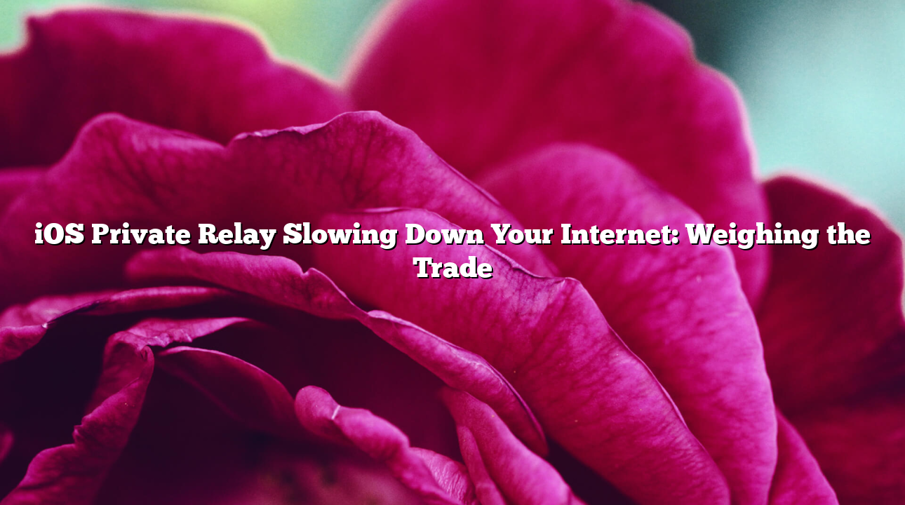 iOS Private Relay Slowing Down Your Internet: Weighing the Trade
